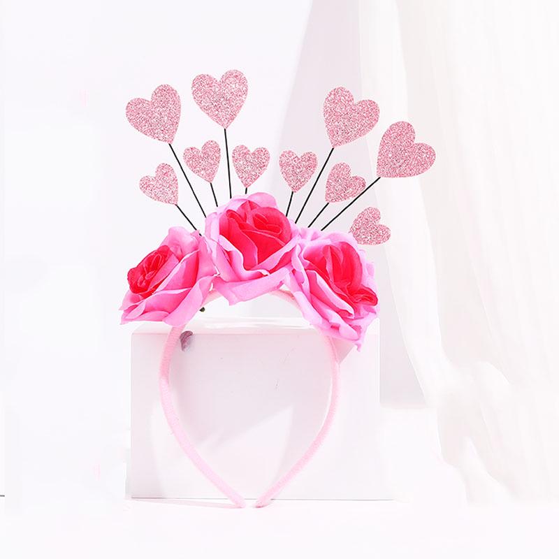 Valentine's Day Red Heart Headband Hair Clip - Wedding & Party Photo Prop