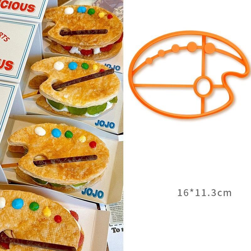 Color Palette Shape Cookie Cutter Cartoon Frosting Cookie Stamps Cutters Biscuit Moulds Baking 3D Creative Grinding Tools