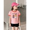 27Home Brand Summer Kidsren's Pure Cotton Short-Sleeved T-Shirt Girls Korean Style Kidsren's Clothing Cartoon Print Baby Clothes