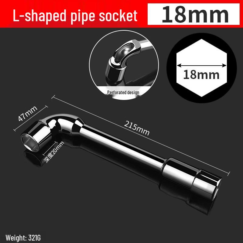 L-Shaped Hexagon Pipe Socket Wrench Tool, 7/8/10/12/14/17mm