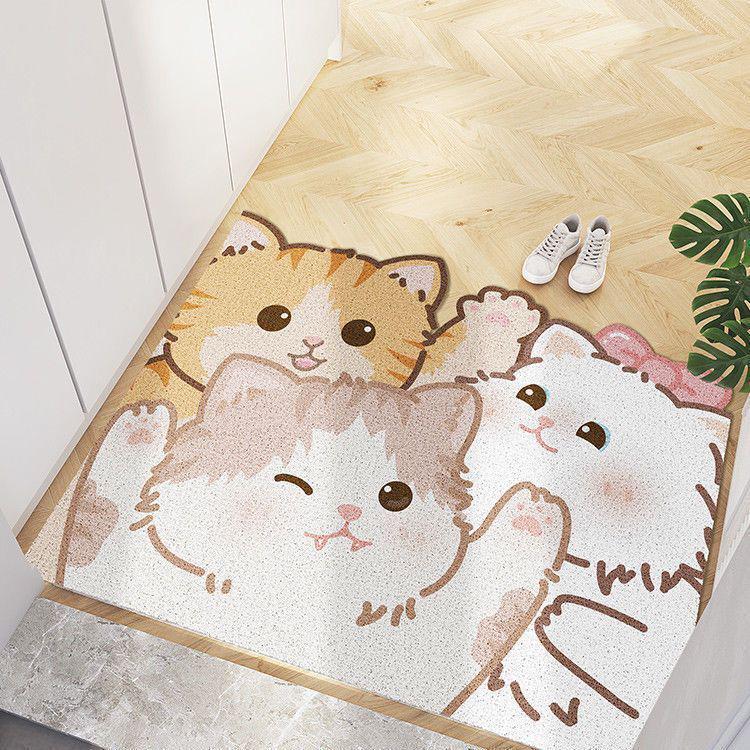 Cartoon Cat Non-slip Silk Loop Entrance Doormat