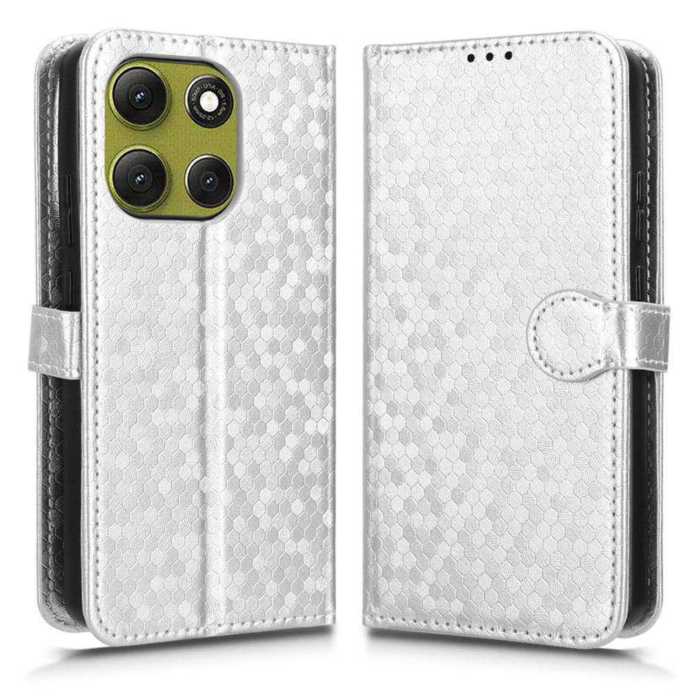 For Motorola Moto G86 Power 5G Wallet Case Dot Pattern Imprint PU Leather Phone Cover with Wrist Strap