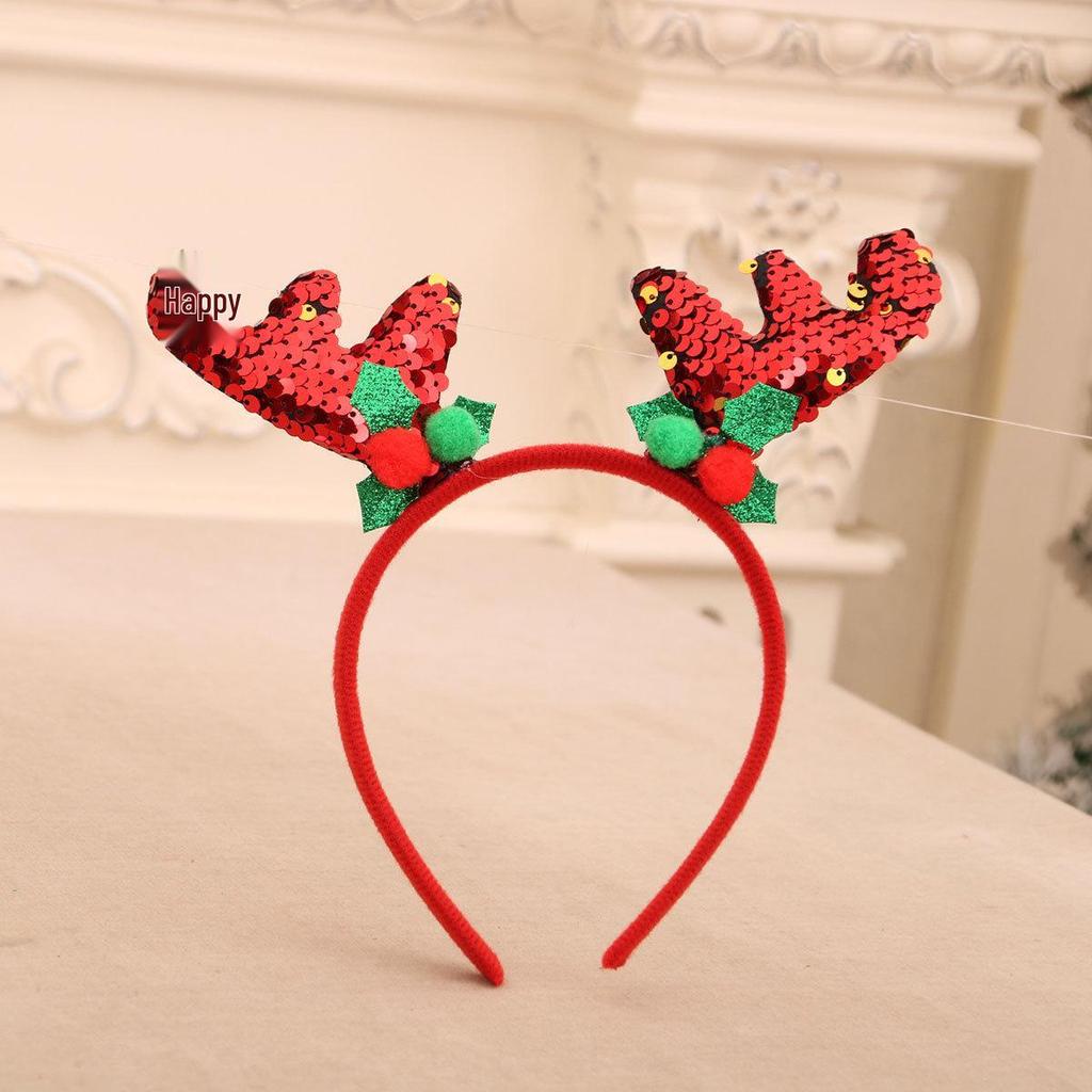 Individually Packaged Cartoon Christmas Headbands: Festive Decorations and Party Gifts with Antlers.