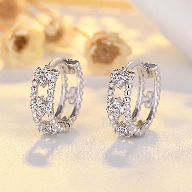 Маленькие серьги, модные, темпераментные, цветочные серьги с бриллиантовой застежкой, гипоаллергенные кольца