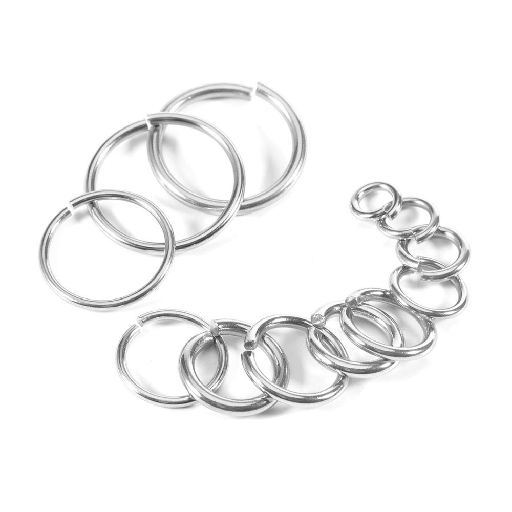 12/15/20/25/30/mm Stainless Steel Connector Split Ring  For  Necklace Bracelet Jewelry DIY Making Accessories Jump Ring