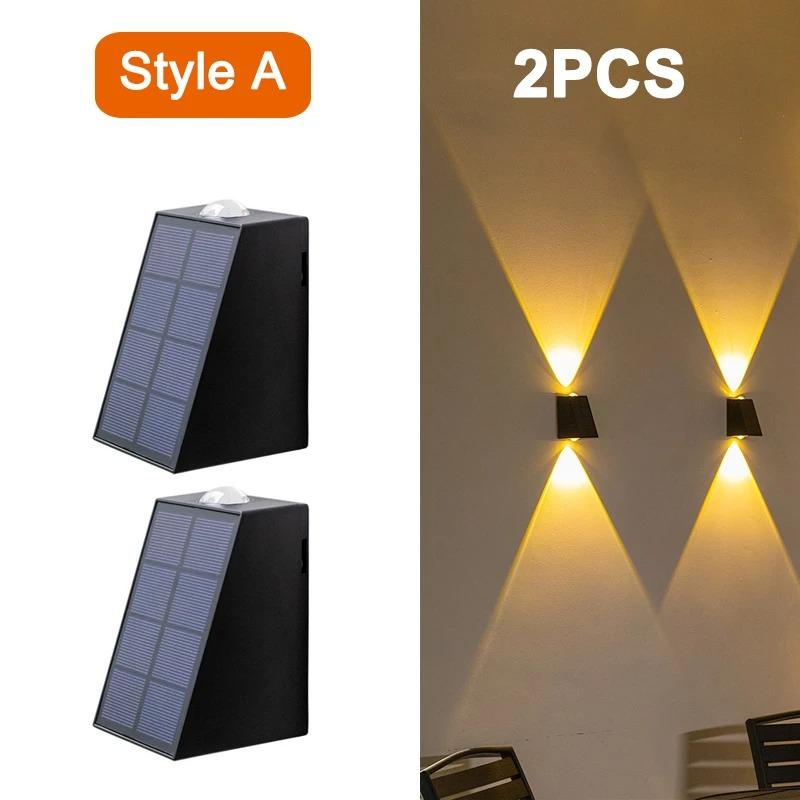 Upgrade LED Outdoor Wall Solar Lights Waterproof Garden Wall Decoration Lighting For Villa Patio Stair Corridor