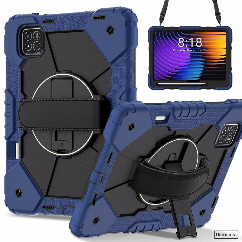 Pour Xiaomi Mi Pad7 11.2 Pad 5 6 11" 6S Pro 12.4" 7S Pro 12.5 Pouces Étui Robuste Antichoc pour Tablette avec Support Sangle Main Épaule Funda