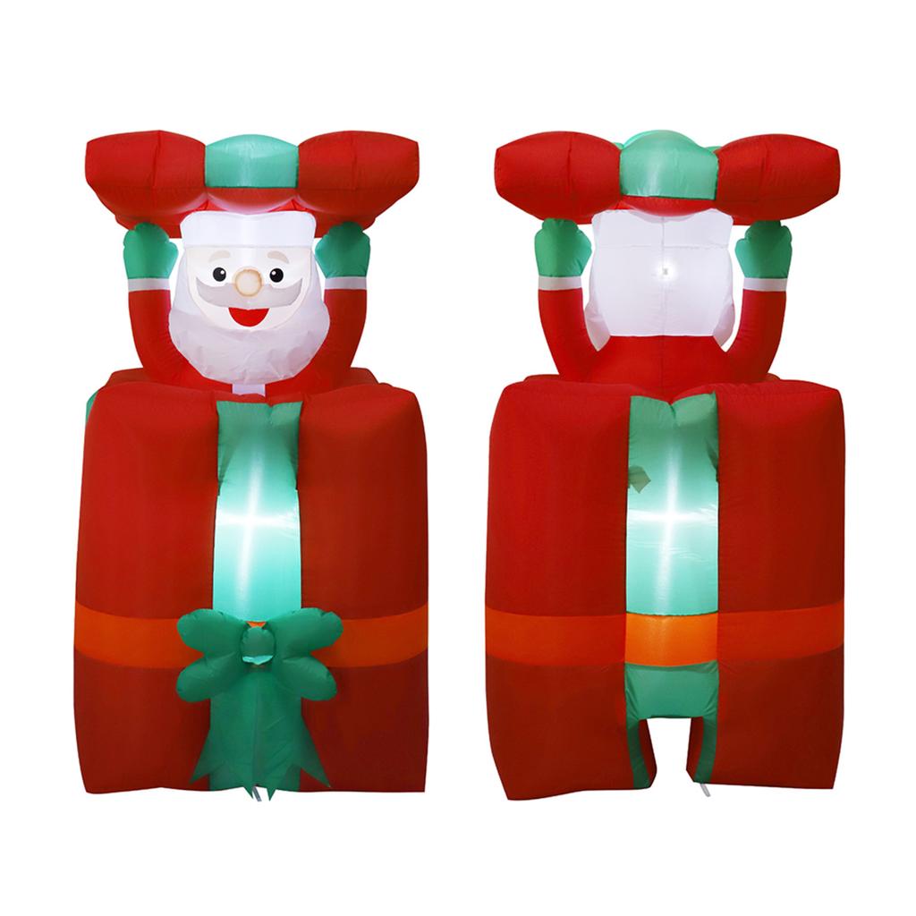 Elektrische Aufblasbare Leuchtende Weihnachts-Weihnachtsmann-Deko mit 4 LED-Lichtern 1,5 m Automatisch Auf und Ab Neuheit Außen
