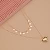 CCB Peach Heart Necklace Round Iron Sheet Collarbone Chain Neck Chain Women