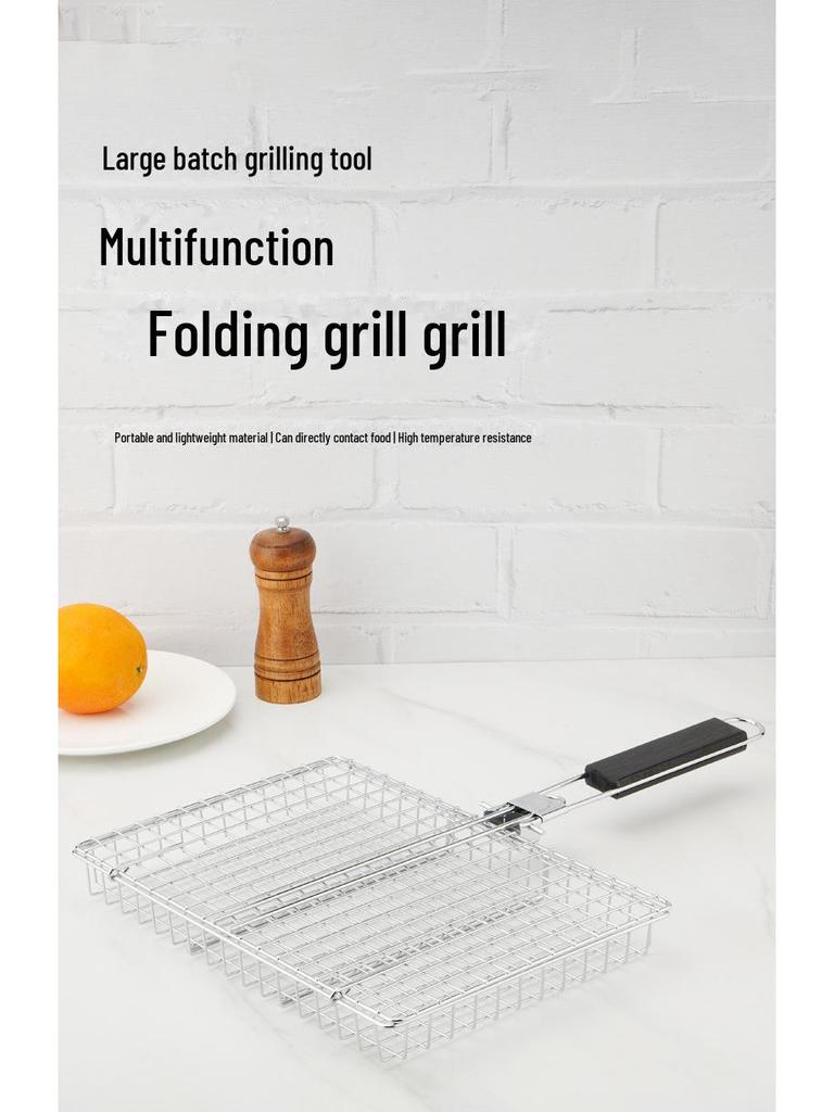 Folding Handle Multi-Function Grill Basket for Chicken, Fish, Meat, and Corn