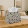 1pc Vintage Floral Tissue Box- Purple White Flowers Durable Decorative Storage Organizer for Kitchen, Living Room, Bedroom, Car& Parties- Multi-Purpos