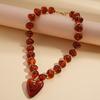 Bohemia Oval Acrylic Bracelet Love Pendant Necklace Woman Banquet Accessories