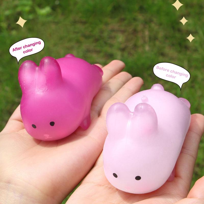 Anti-Stress Toy Color-Changing Cute Heart Rabbit Squeeze Fidget Toys Squishy Anti Stress Funny Stress Relief For Kid Adult Gift
