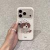 Піжама в горошок Чохол для телефону з котом і собакою для Apple iPhone 17 ProMax - М'який силіконовий чохол-підставка Корейський стиль Повне покриття для iPhone 17/16/15/14/13/12/11/Plus/Pro