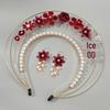 Vintage Lolita Virgin Mary Halo Tiara: Handmade Floral Pearl Headdress for Fashion Shows