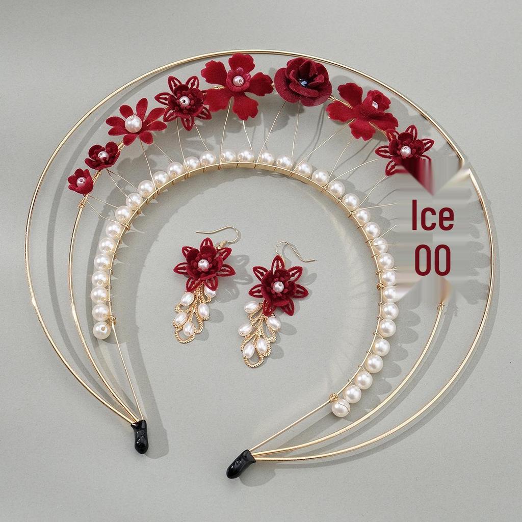Vintage Lolita Virgin Mary Halo Tiara: Handmade Floral Pearl Headdress for Fashion Shows
