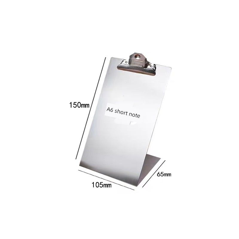 

Metal Stainless Steel Ticket Clips Writing Hotel Menu Vertical A6 Short Bill [Butterfly Clip]