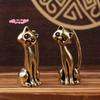 S-1Pc Antique Brass Cat Statue - Copper Animal Sculpture Incense Burner Home Desktop Decor Figurine For Cat Lovers
