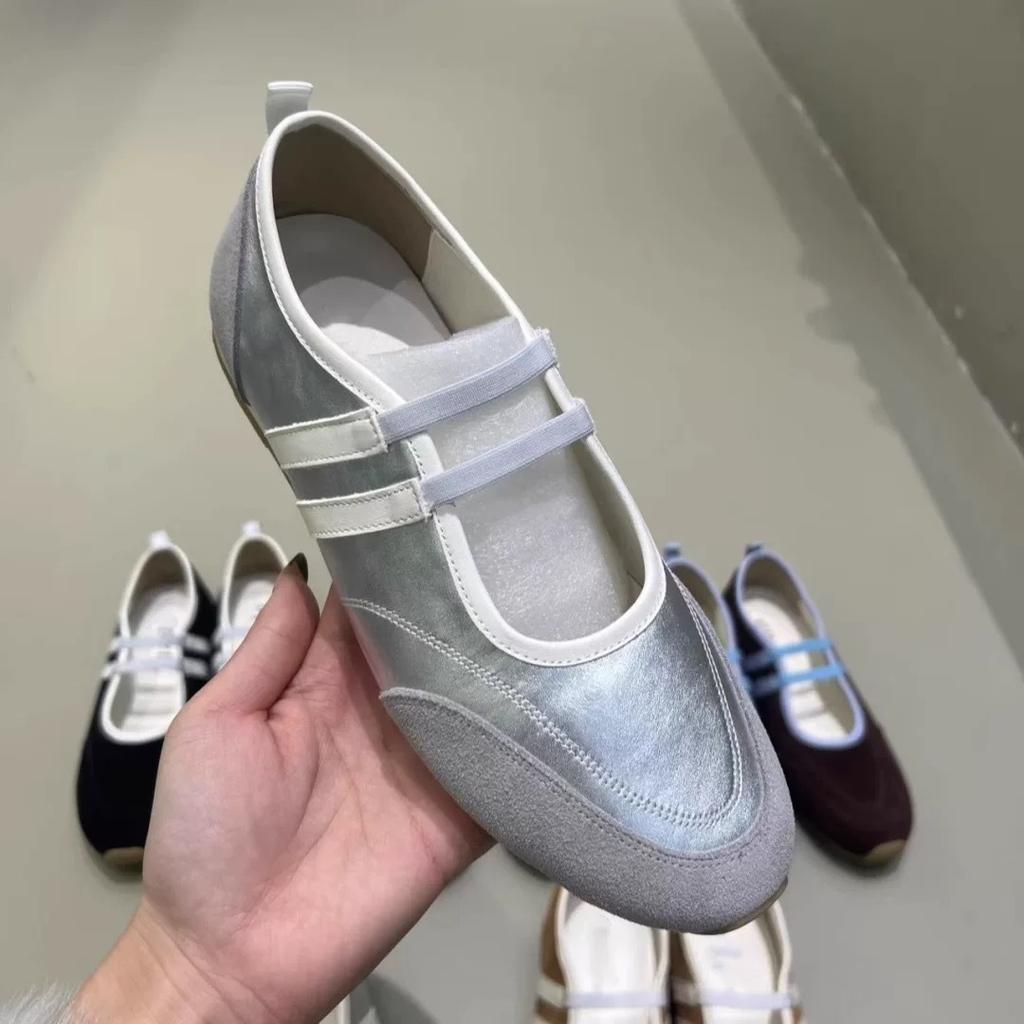 Sheepskin Version~ Retro Round Head Shallow Mouth Casual Sports Shoes Mary Jane Shoes Flat Ballet Shoes Women's Versatile Single Shoes