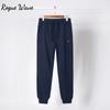 RogueWave American Embroidery Sweatpants Men's Fashion Cotton Loose Elastic Waist Drawstring Casual Sport Pants