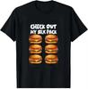 Unisex Tshirt Funny Six Pack Food Graphic Tee Crew Neck Short Sleeve Sausage Donut Burger Humor Print Casual Party Street Top
