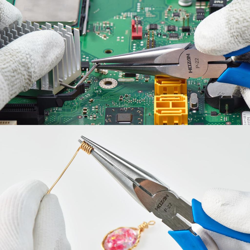 HOZAN Radio Tapered and Polished with Cutting Copper Wire Copper Stranded Wire 2mm2 Pliers, High-quality Finish, Anti-slip Knurling, Capacity 2.6mm,