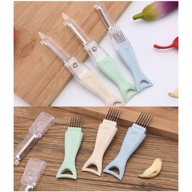 4 In 1 Multi-purpose Vegetable Potato Peeler Fruit Vegetable Slicer Grater Fish Scale Remover