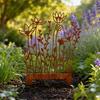 Rusty Flowers Garden Stake, Distressed Metal Flower Yard Art Stake, Retro 2D Flowers Decoration for Yard Lawn Flower Bed