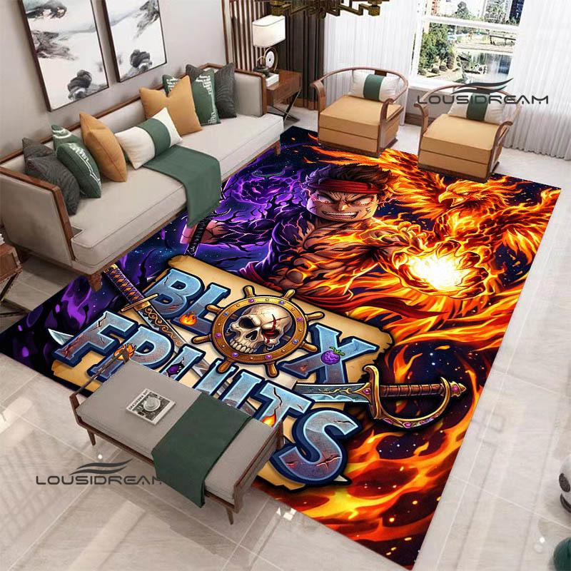 3D game B-blox fruits printed carpet Non-slip carpet outdoor carpets area rug Home bedroom decor rug for bedroom birthday gift
