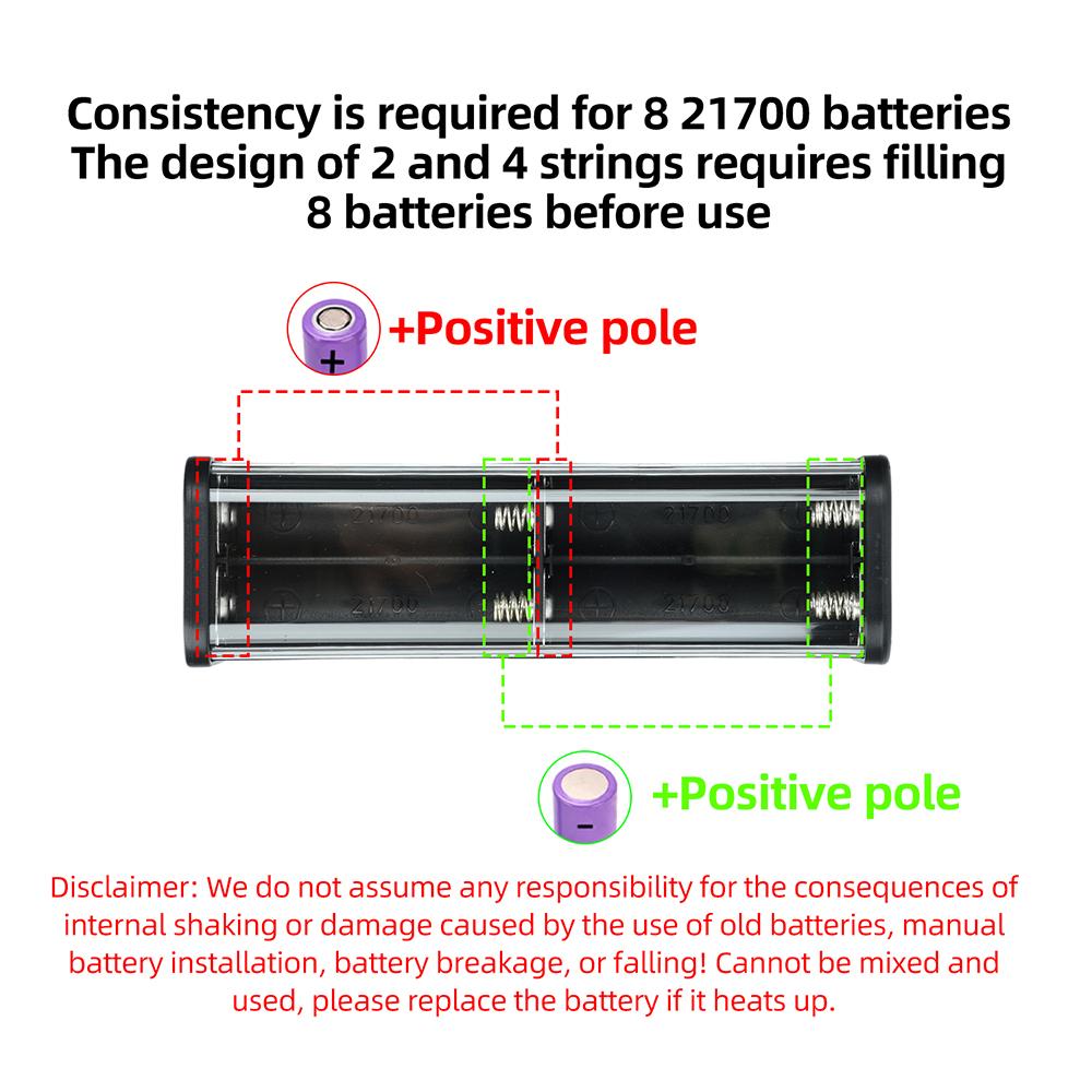 100W PD3.1 DIY Power Bank Case Kit 8‑Cells 21700 Solder‑Free Battery Holder Voltage Adjustable Fast Charging Box