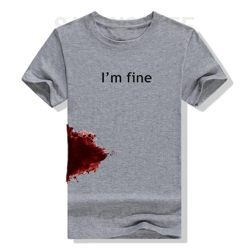 I'm Fine Graphic Novelty Sarcastic Movie Halloween Costume Humor Scary Funny T Shirt Gifts for WoClothing Graphic Tee
