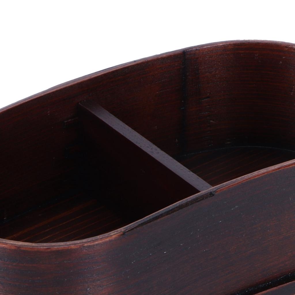 Portable Lunch Box Set Japanese Wooden Food Storage Container for Home Picnic 17x9cm