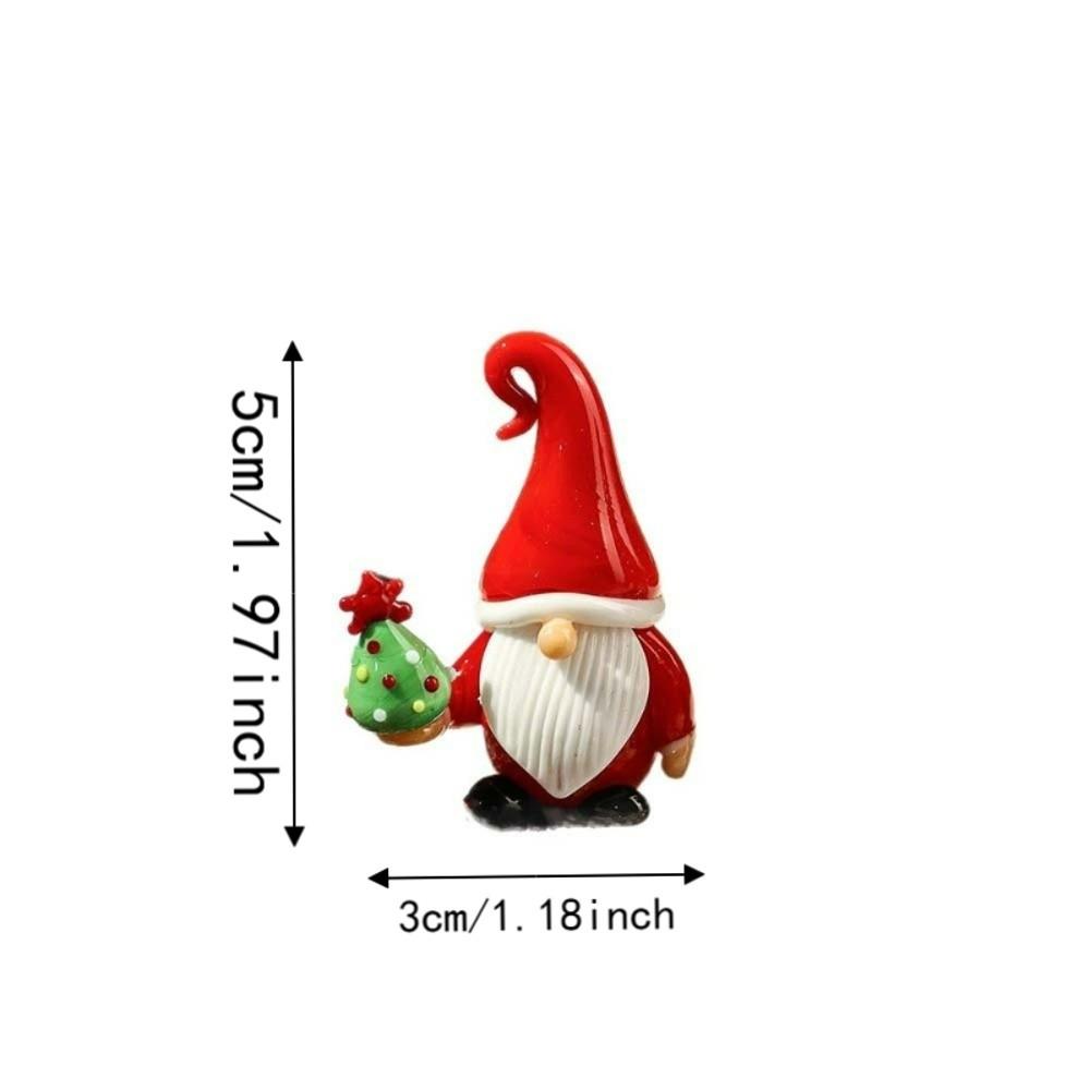 Glossy Miniature Christmas Figurine Handcrafted Cartoon Desktop Statue Glass Yoga Santa  Collectors