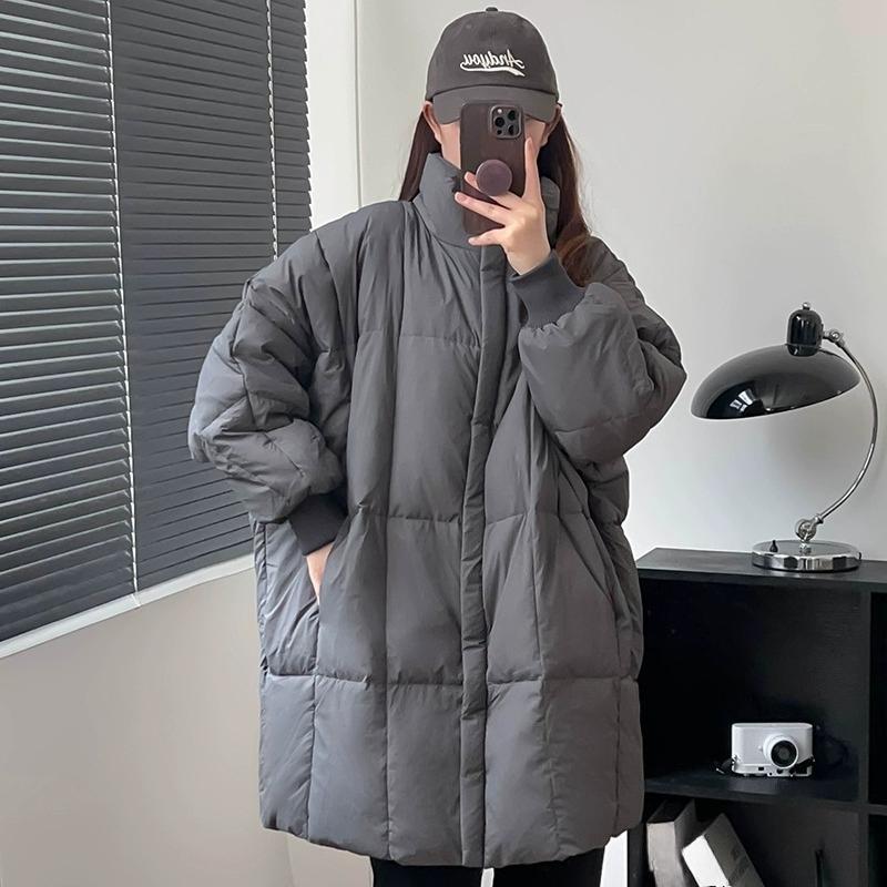 Nuovo Piumino da Donna Invernale Taglia Grande Stile Coreano Media Lunghezza Giacca di Cotone Ampia Casual Giacca di Cotone