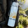 1PC Rise And Smile Sun Art 750ml Color Plastic Sports Water Bottle Leakproof Flip Straw Lid Suitable for Sports Office Home Use