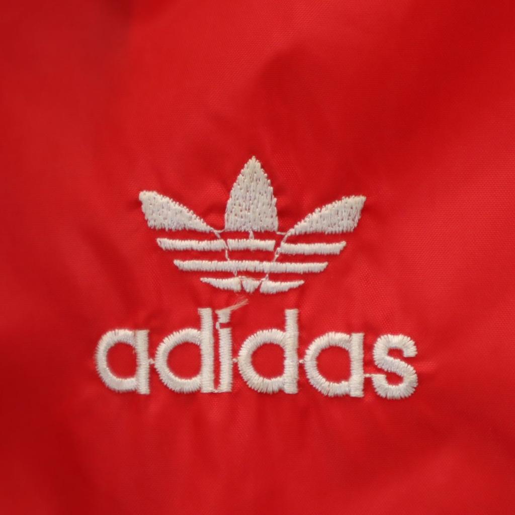 Adidas 70s Vintage Descente Trefoil Logo Long Sleeve Nylon Jacket M Red Men's Used