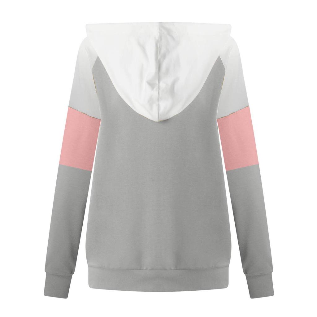 Damen-Kapuzenpullover mit Reißverschluss und europäischem und amerikanischem Herbst-/Winter-Print