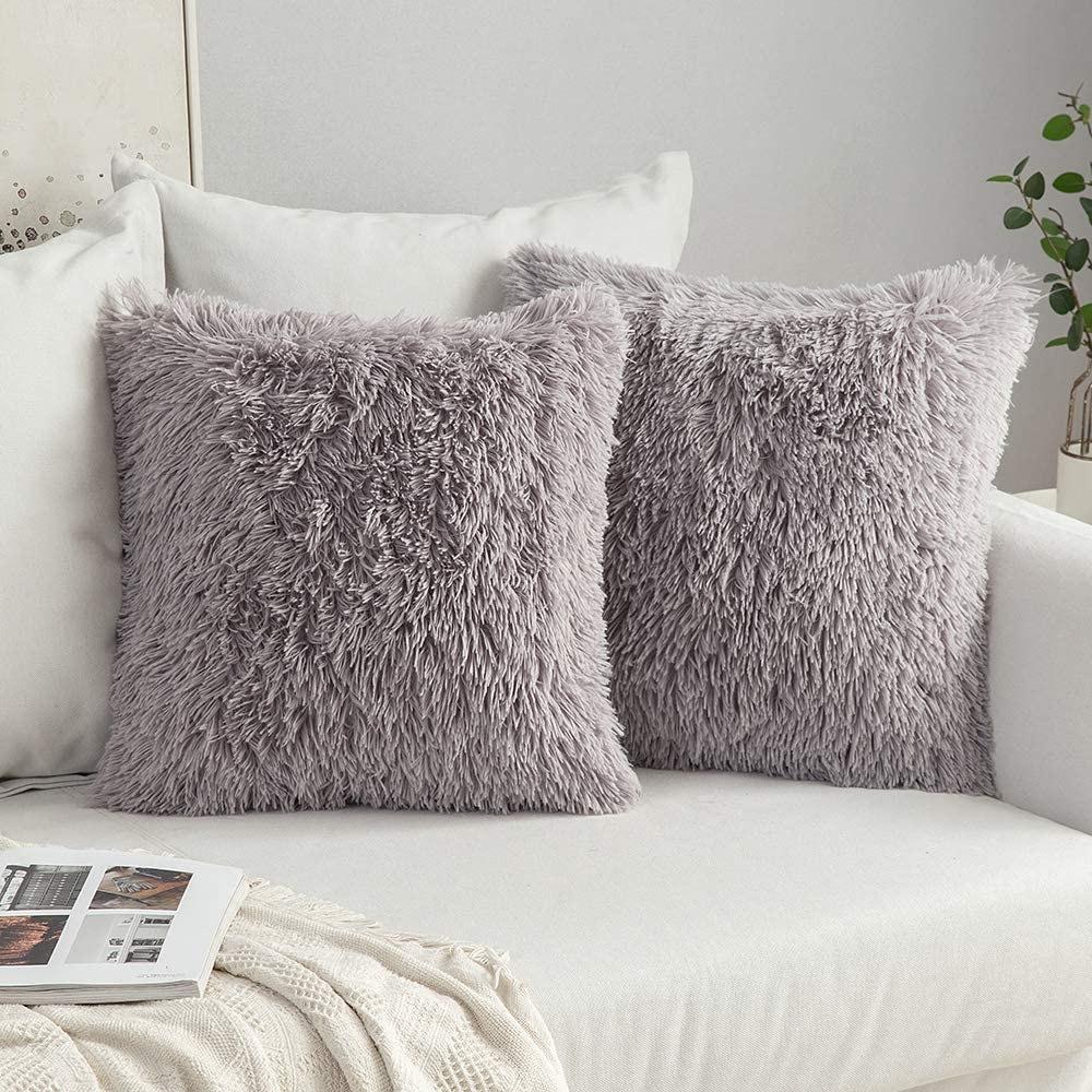 Solid Soft Fluffy Plush Cushion Cover Sofa Decorative Pillow Cover Home Pillowcase Shaggy Fur Cushion Cover Home Textile Decor