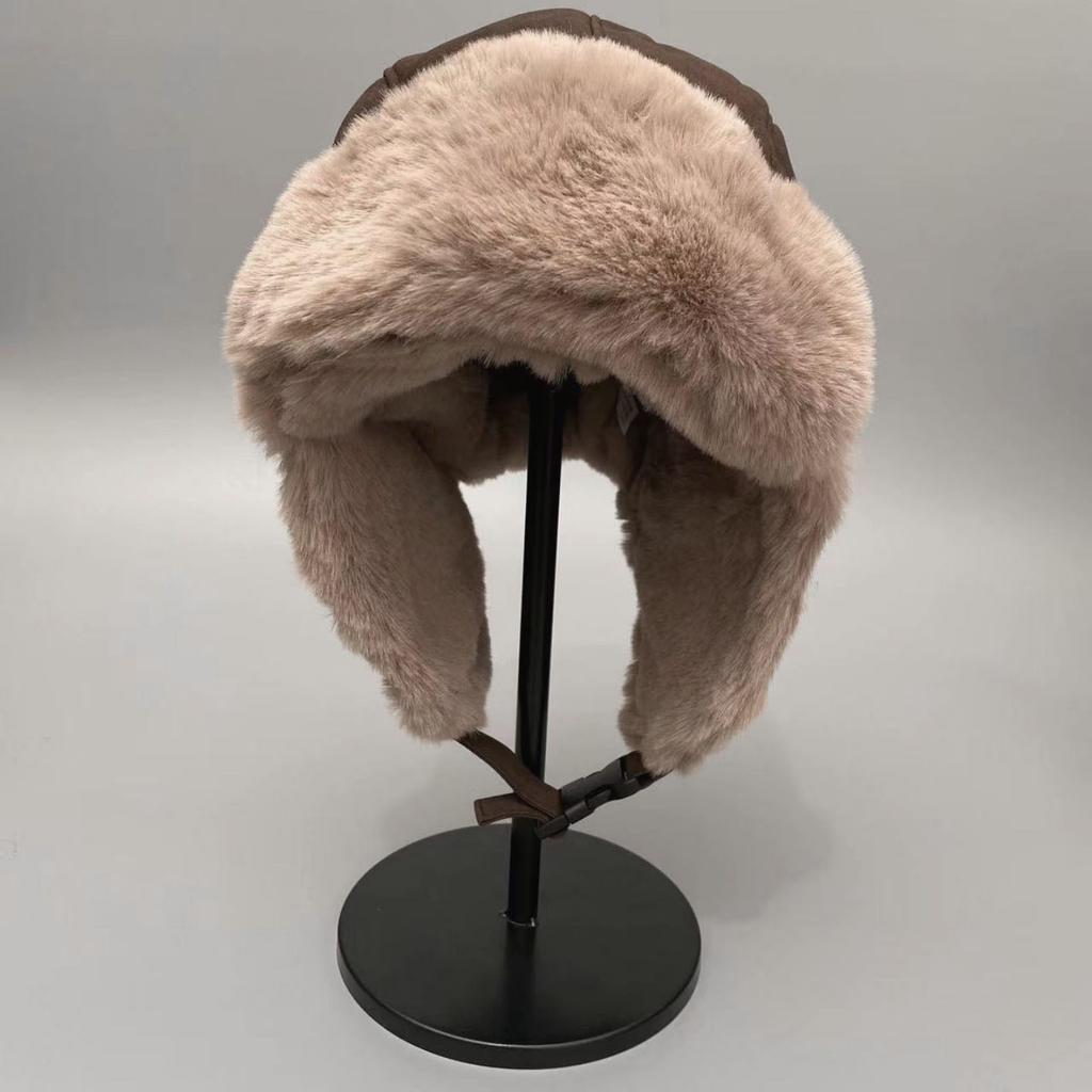 Thickened Fleece-Lined Trapper Hat with Ear Flaps - Warm, Windproof Winter Pilot Cap for Women, Perfect for Outdoor Activities Like Skiing & Cycling