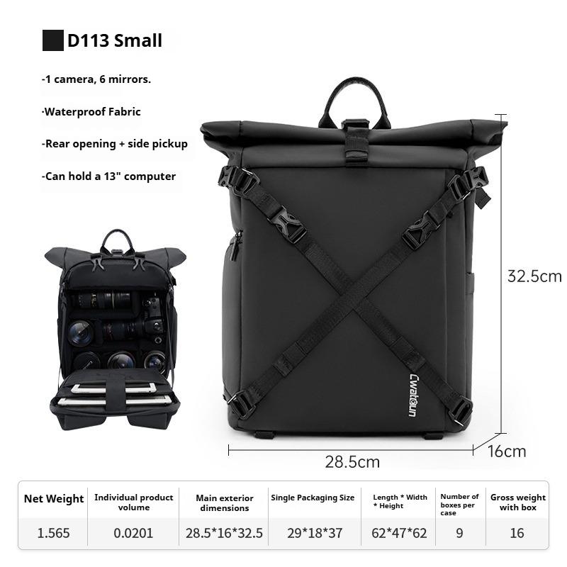

Double Shoulder Casual Camera Bag Waterproof Large-Capacity Micro-Single Reverse Outdoor Travel Photography Bag D113 Small Black