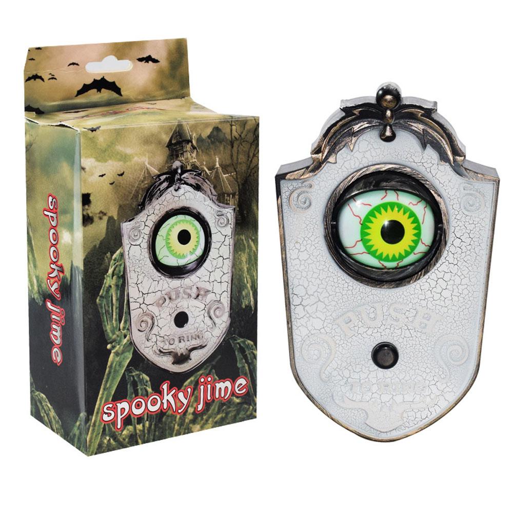 Halloween Doorbell with LED Rotating One-eyed Eyeball Creepy Sounds Scary Haunted Doorbell Halloween Decoration for Home Party Bar Props.