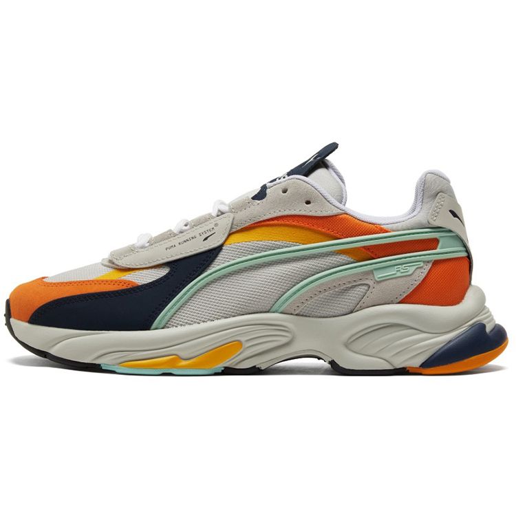 Puma Rs-Connect Fabric And Leather Comfortable Versatile Low-Top Lifestyle Sneakers Unisex Sneakers Bright-Orange 382088-01