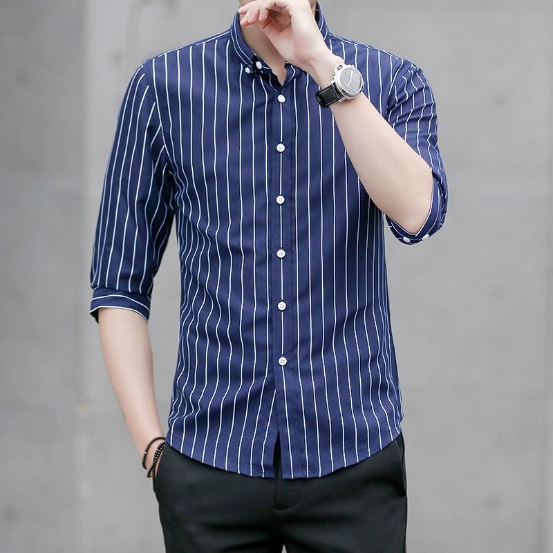 2026 Mens Business Casual Long Sleeved Shirt Men Shirt Classic Striped Male Social Dress Shirts Male Formal Plain Shirt