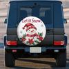 Festive Snowman Tire Cover Let It Snow Christmas Spare Wheel Protector Durable Polyester
