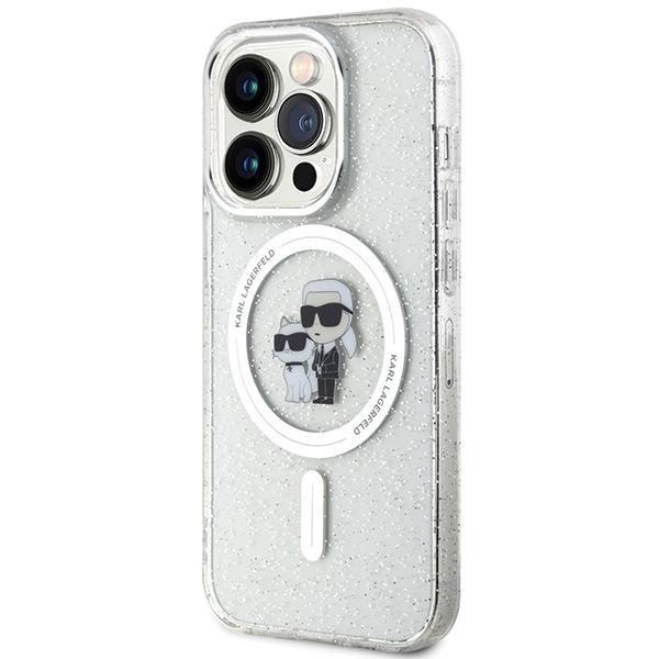 Karl Lagerfeld Klhmp15Lhgkcnot Iphone 15 Pro 6.1 Transparent Hardcase Karl&Choupette Glitter Magsafe