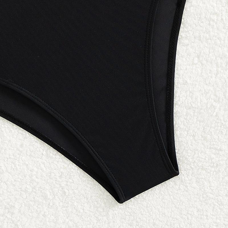 One-piece Swimsuit Solid Color Mesh Swimsuit Bikini