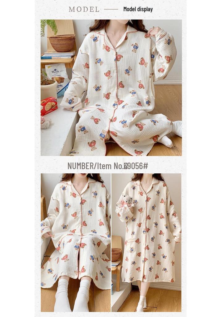 Frühling-Herbst Baumwolle Schwangerschaft Still Nachthemd Kleid für Schwangere Frauen