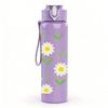 1PC Simple White Daisy Flower Group Print 750ml Color Plastic Sports Water Bottle Leakproof Flip Straw Lid Suitable for Sports Office Home Use