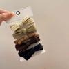 5 Stück/Set Schleifen-Scrunchies Haarseil Kinder Einfarbig Ohne Beschädigung Elastischer Pferdeschwanzhalter Gummiband Kleinkind Mädchen Kopfschmuck