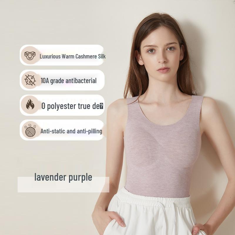 Gilet Caldo in Cashmere Seta con Imbottitura al Petto - Termico Autunno/Inverno da Donna in Velluto Tedesco più Velluto Riscaldante